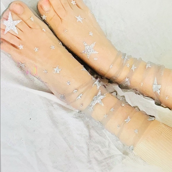 MESH GLITTER 3 TULLE SOCKS - Picture 3 of 4
